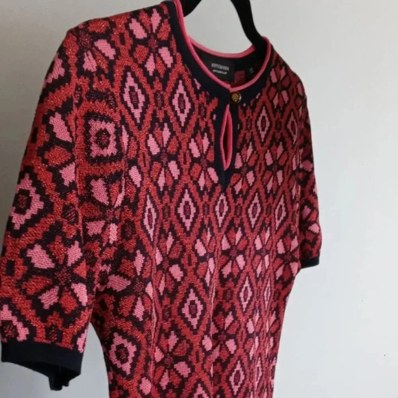 Scotch & Soda Womens  Retro Short Sleeve Metallic Tennis Sweater Small - Picture 3 of 10